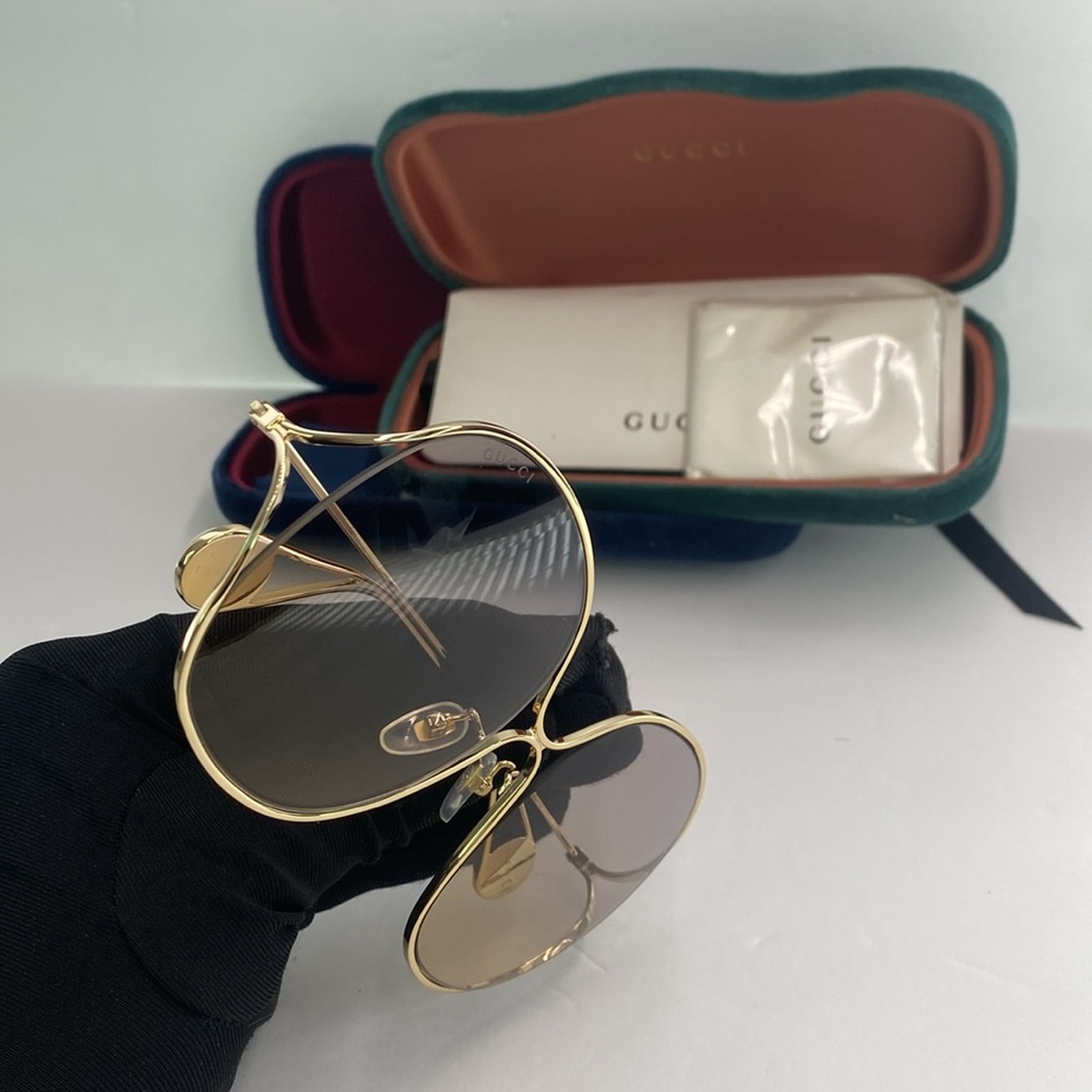 New Authentic GUCCI GG0362S 003 Blue to Peach Gradient Sunglass - Picture 12 of 17